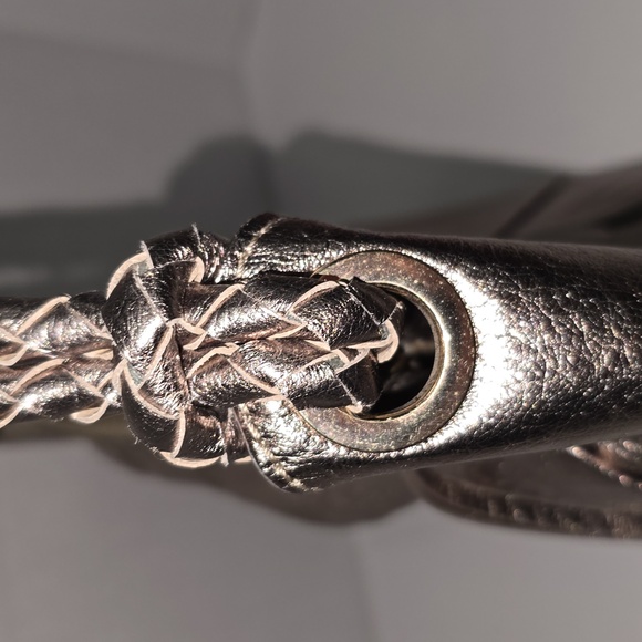 Elliot Lucca Metallic Leather Hobo Shoulder Purse - Picture 4 of 16